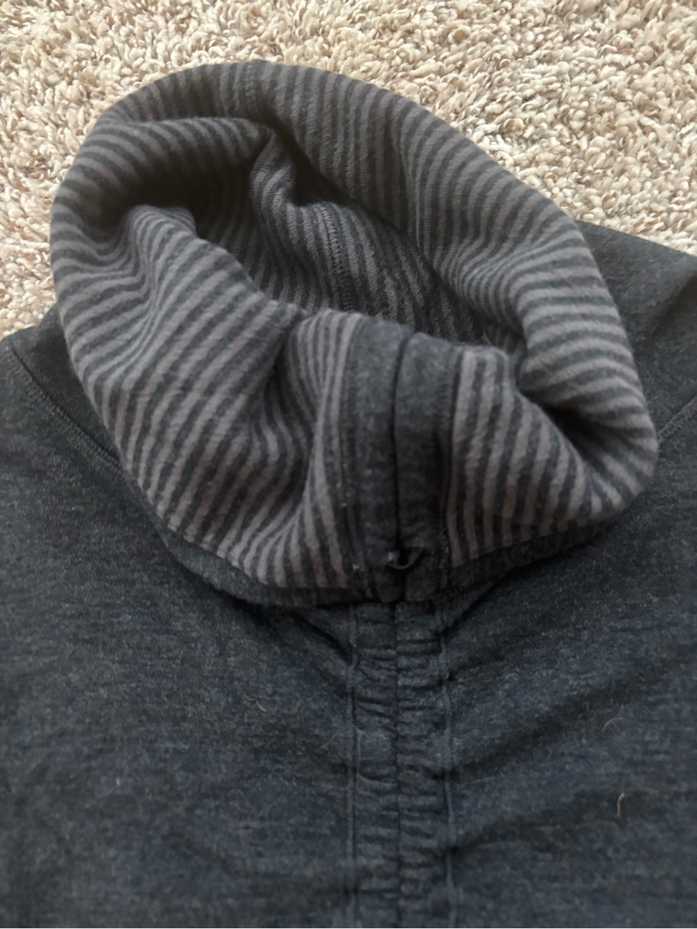 lululemon athletica Charcoal Stripe Reversible Cowl Neck Pullover - Picture 3 of 13